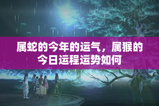 属蛇的今年的运气，属猴的今日运程运势如何