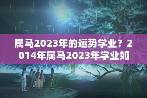 属马2023年的运势学业？2014年属马2023年学业如何