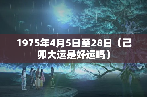 1975年4月5日至28日（己卯大运是好运吗）