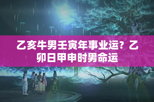 乙亥牛男壬寅年事业运？乙卯日甲申时男命运