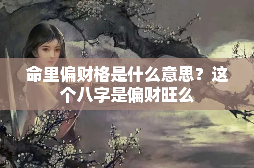 命里偏财格是什么意思？这个八字是偏财旺么