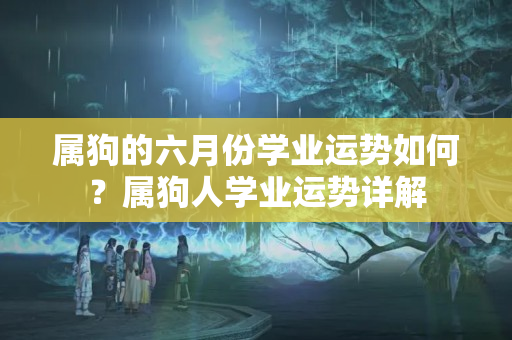 属狗的六月份学业运势如何？属狗人学业运势详解