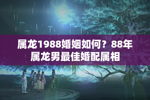 属龙1988婚姻如何？88年属龙男最佳婚配属相