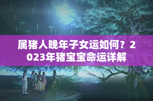 属猪人晚年子女运如何？2023年猪宝宝命运详解