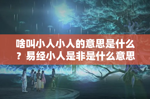 啥叫小人小人的意思是什么？易经小人是非是什么意思呀