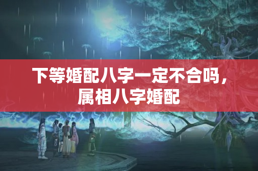 下等婚配八字一定不合吗，属相八字婚配