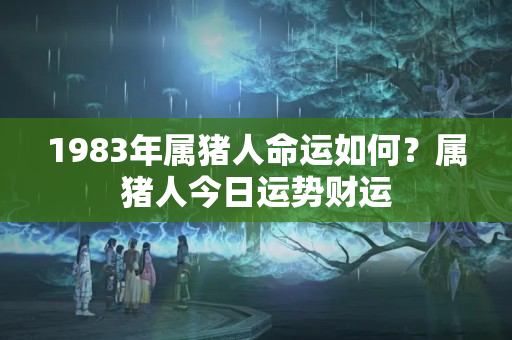 1983年属猪人命运如何？属猪人今日运势财运