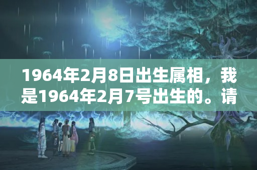 1964年2月8日出生属相，我是1964年2月7号出生的。请问我到底是 解析1964年属什么生肖