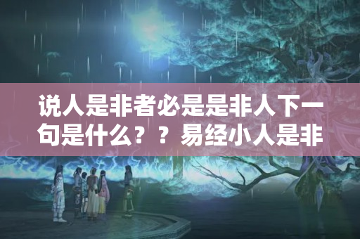 说人是非者必是是非人下一句是什么？？易经小人是非是什么意思