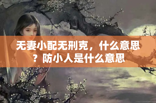 无妻小配无刑克，什么意思？防小人是什么意思